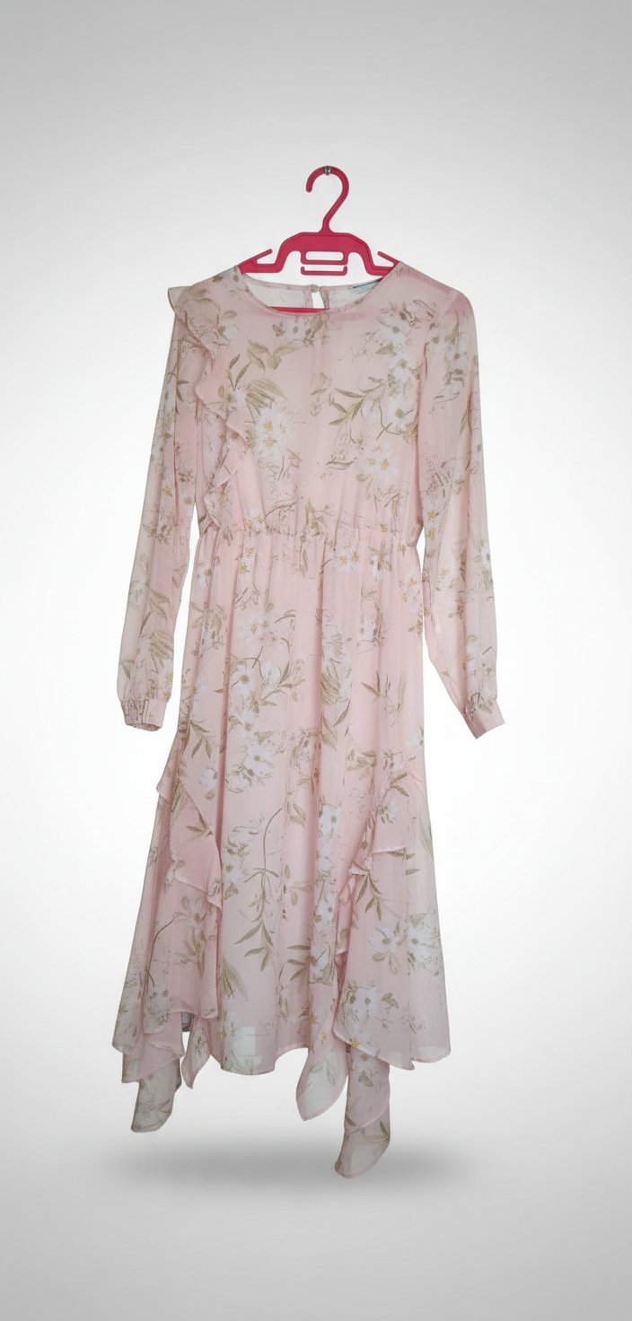 Robe fleurie rose poudre yessser tfatak ❤️❤️❤️❤️❤️❤️