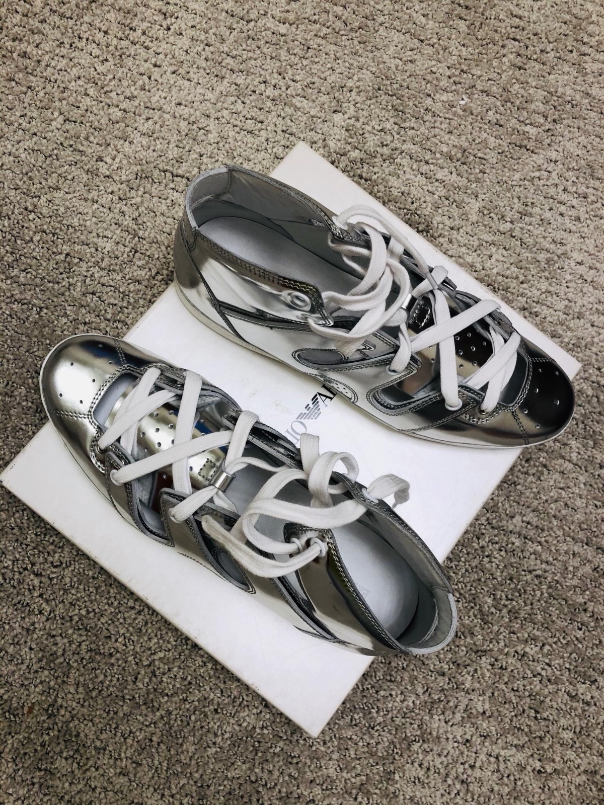✨ Sneakers métalisées au fini miroir- Style EMPORIO ARMANI ✨