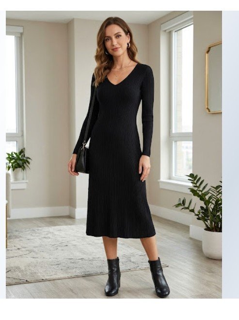 Robe d hiver noir trs bon qualite elastique 