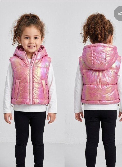 Doudoune fille 4ans rose fuchsia métallisé tres bon etat