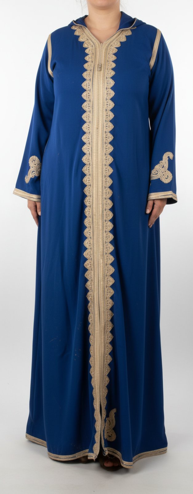 Koftan bleu betrisa, chic et moderne me saoudite, avec fond de Robe peige