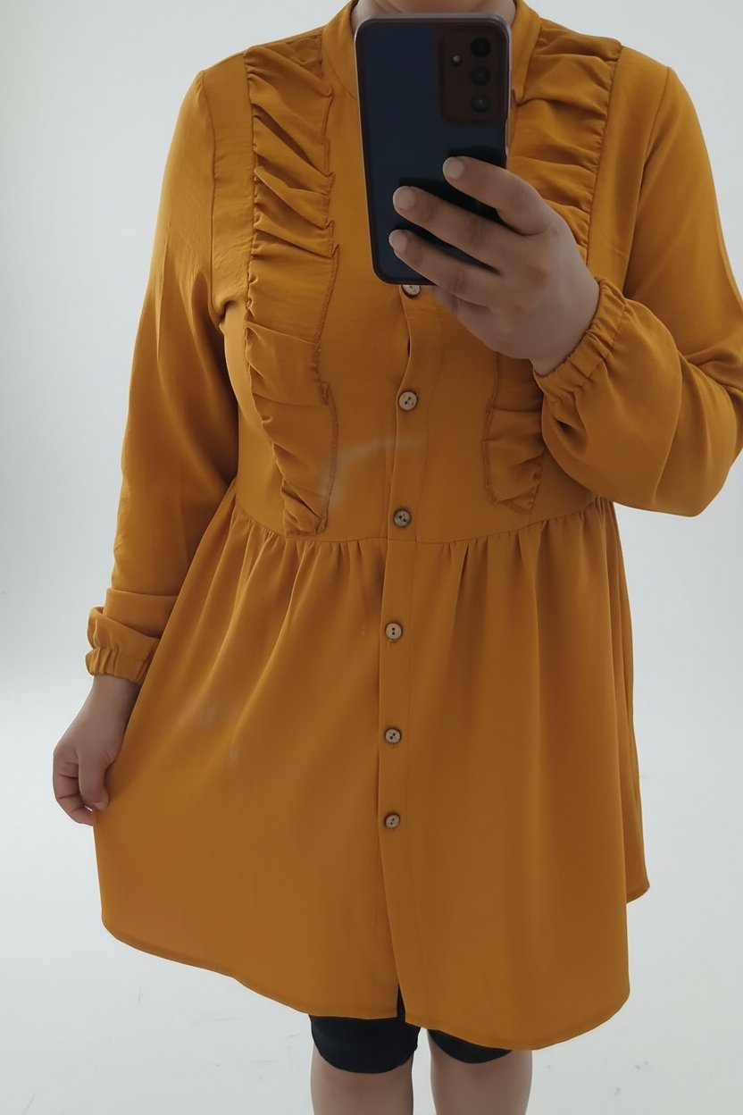Chemise jaune moutard jdida w qualité behia,la taille 40,42 