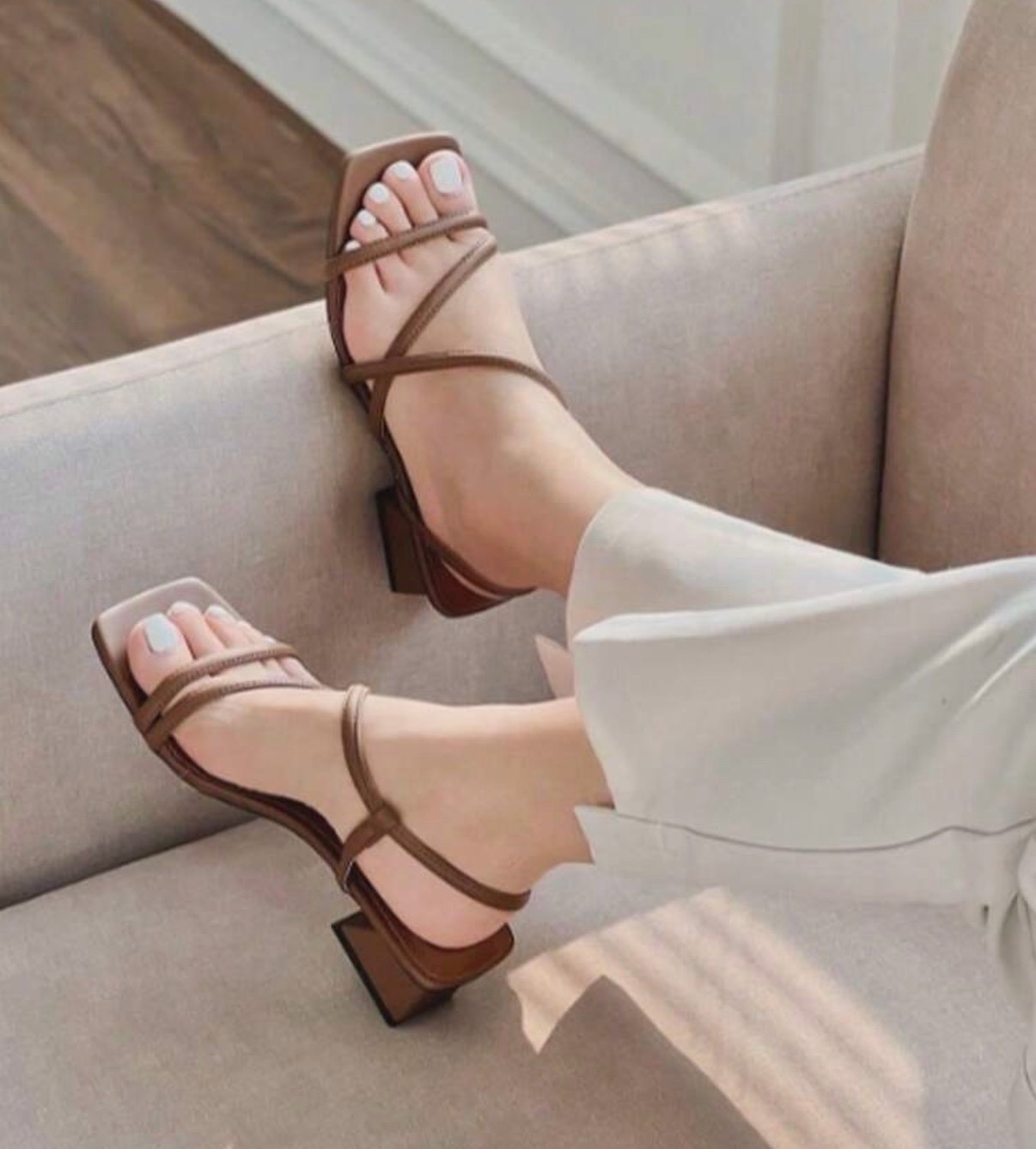 Sandales marron tandance 