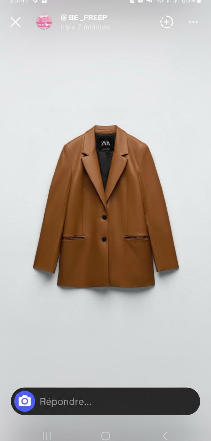 Veste zara semi cuir caramelle 