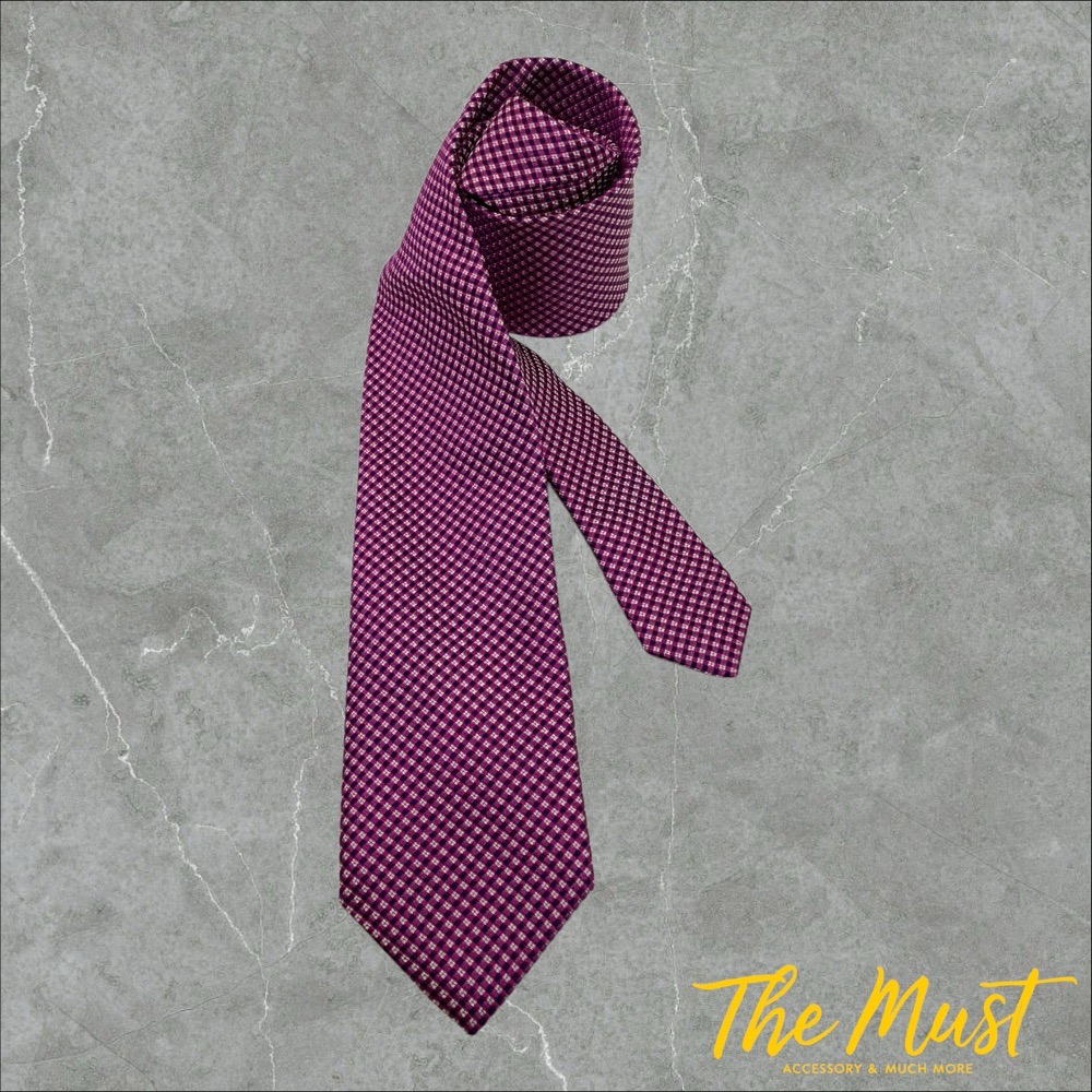  Cravate PRONTO UOMO Violet en Soie Largeur : 7cm Neuve 