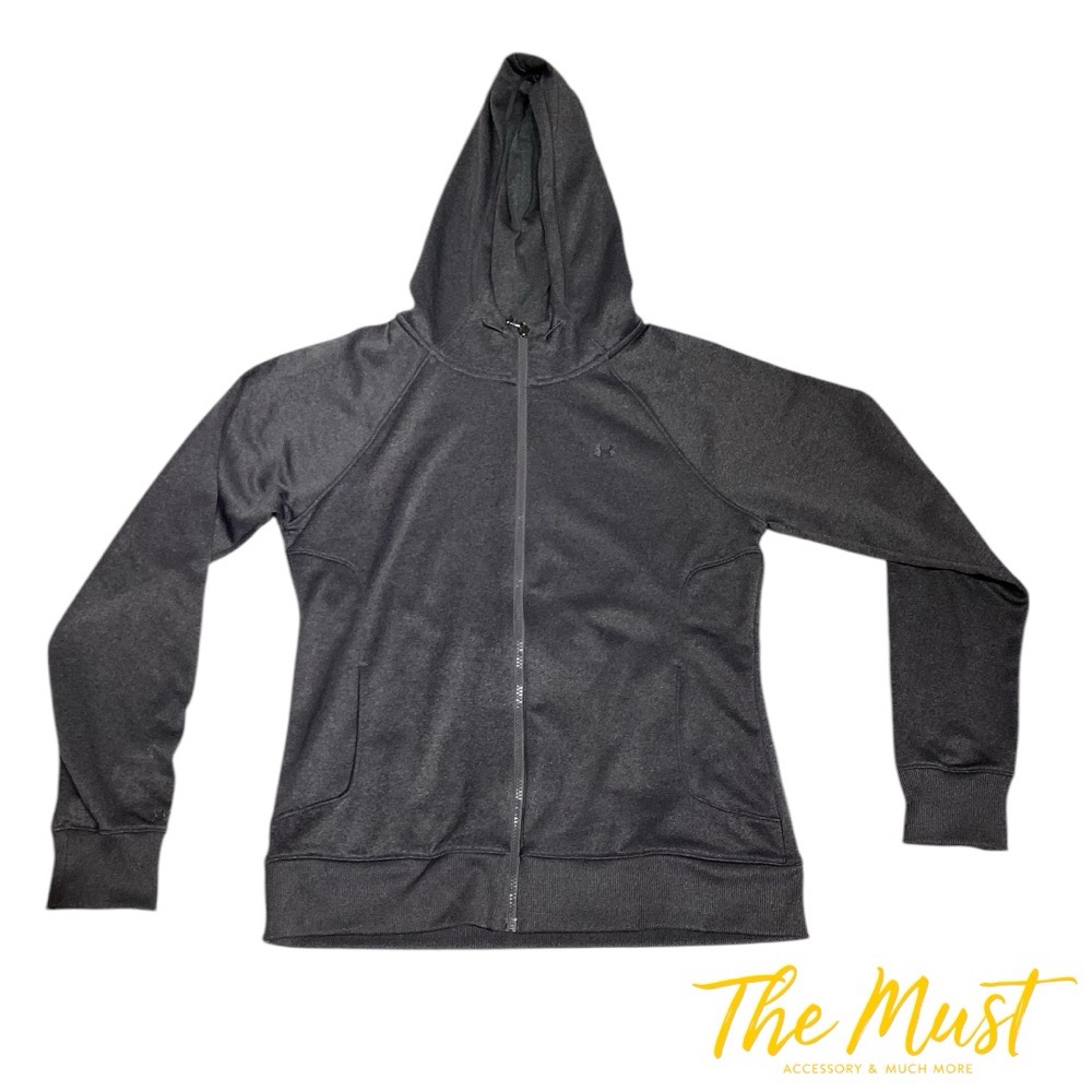 Sweat à capuche UNDER ARMOR STORM Gris semi ajusté taille M/L Comme Neuve 
