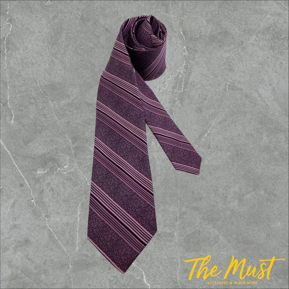  🆕 Cravate PRONTO UOMO Violet en Soie Largeur : 7.5cm