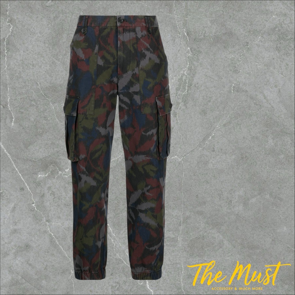 🆕 Pantalon Cargo à Imprimé Ikat ZADIG & VOLTAIRE Camouflage Taille 42(XL) 🔥 🔥