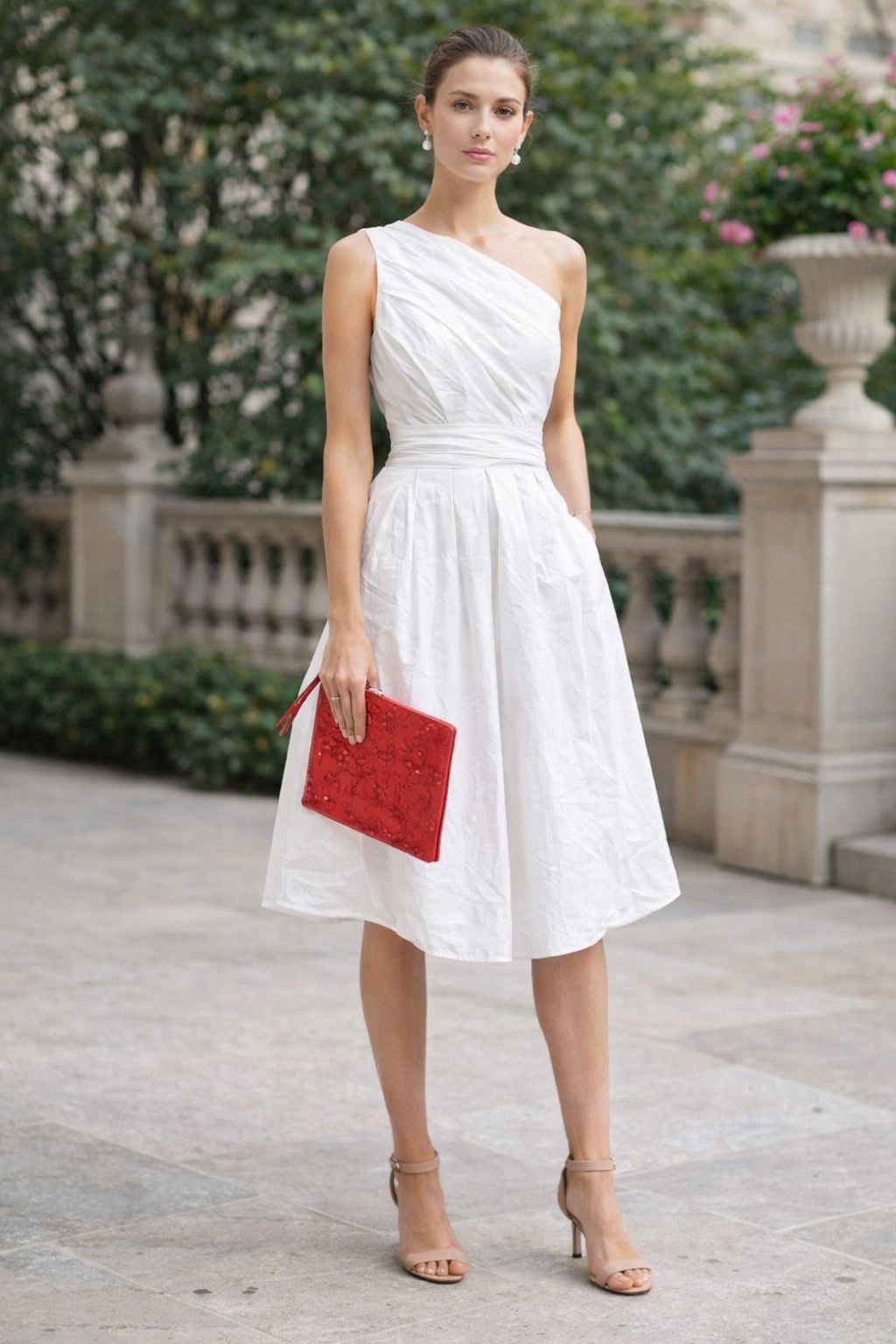 Robe de cocktail asymétrique en popeline de la marque Banana Republic taille L