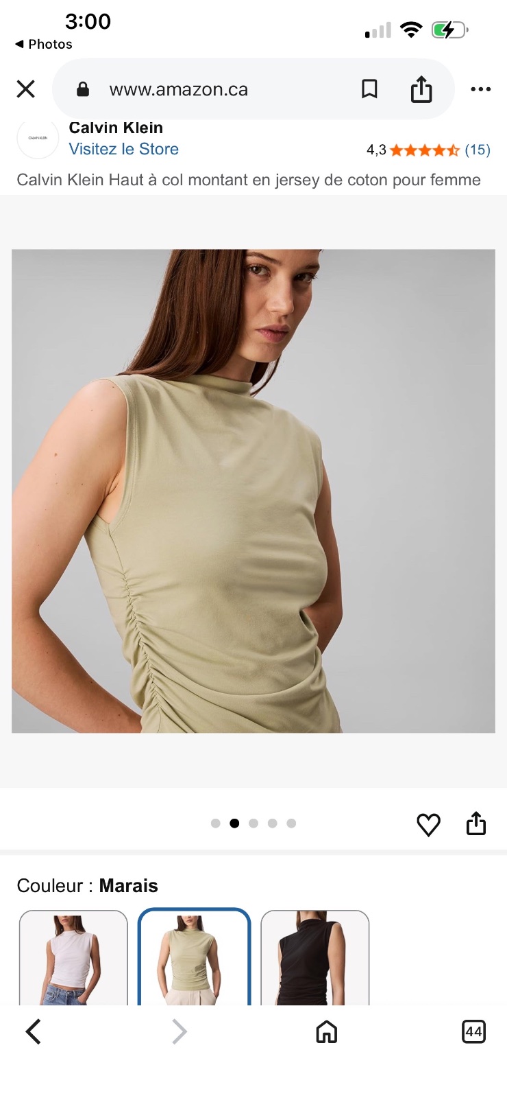Haut sans manche jaune Ck taille M