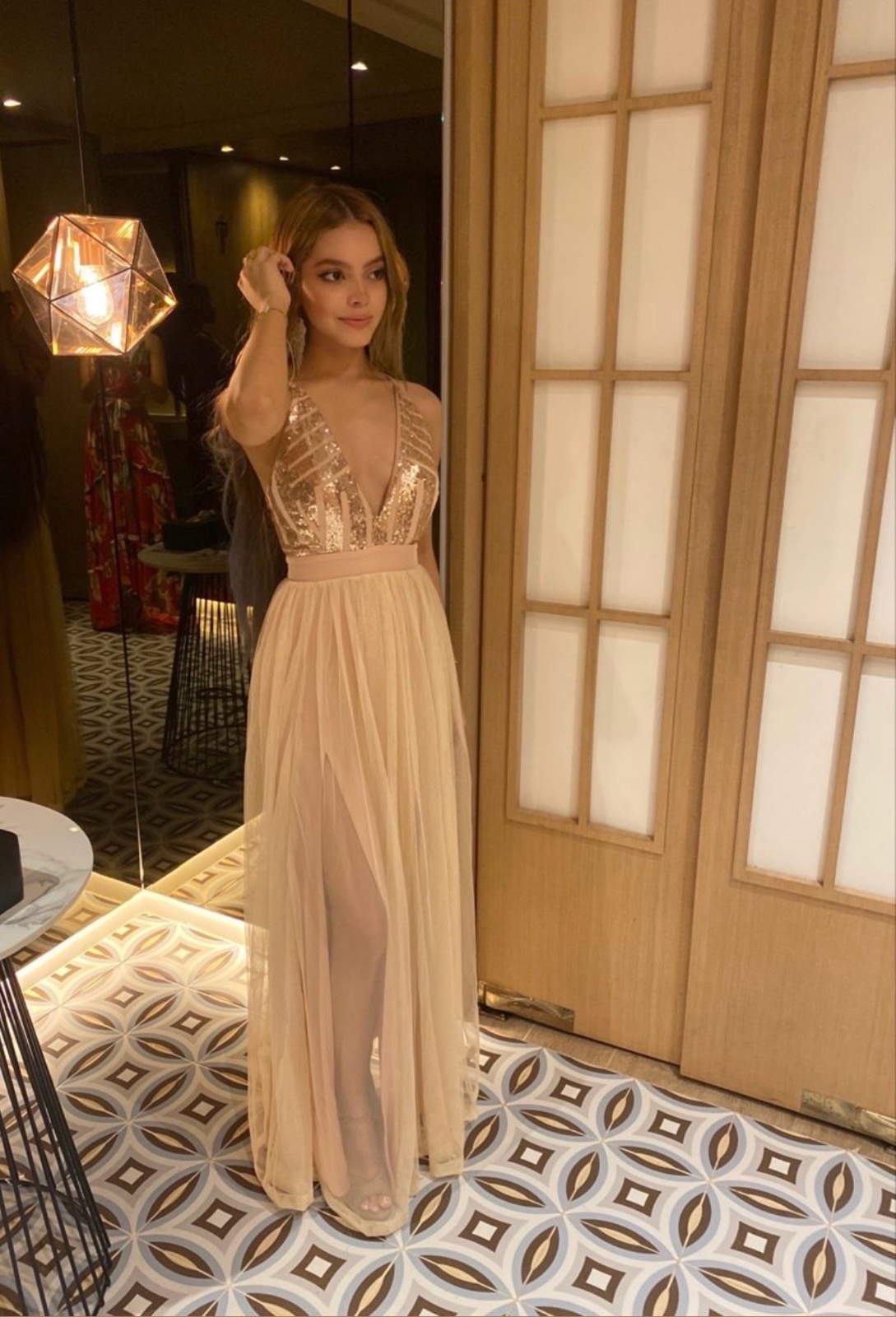 Robe longue d'été sexy à corset et paillettes taille S