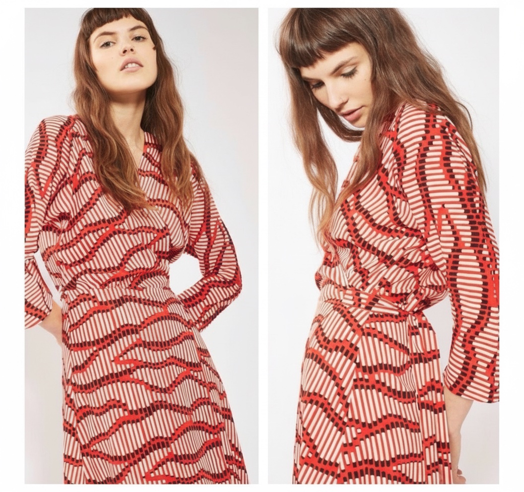 Matchstick Patterned Wrap Dress de la marque Topshop.