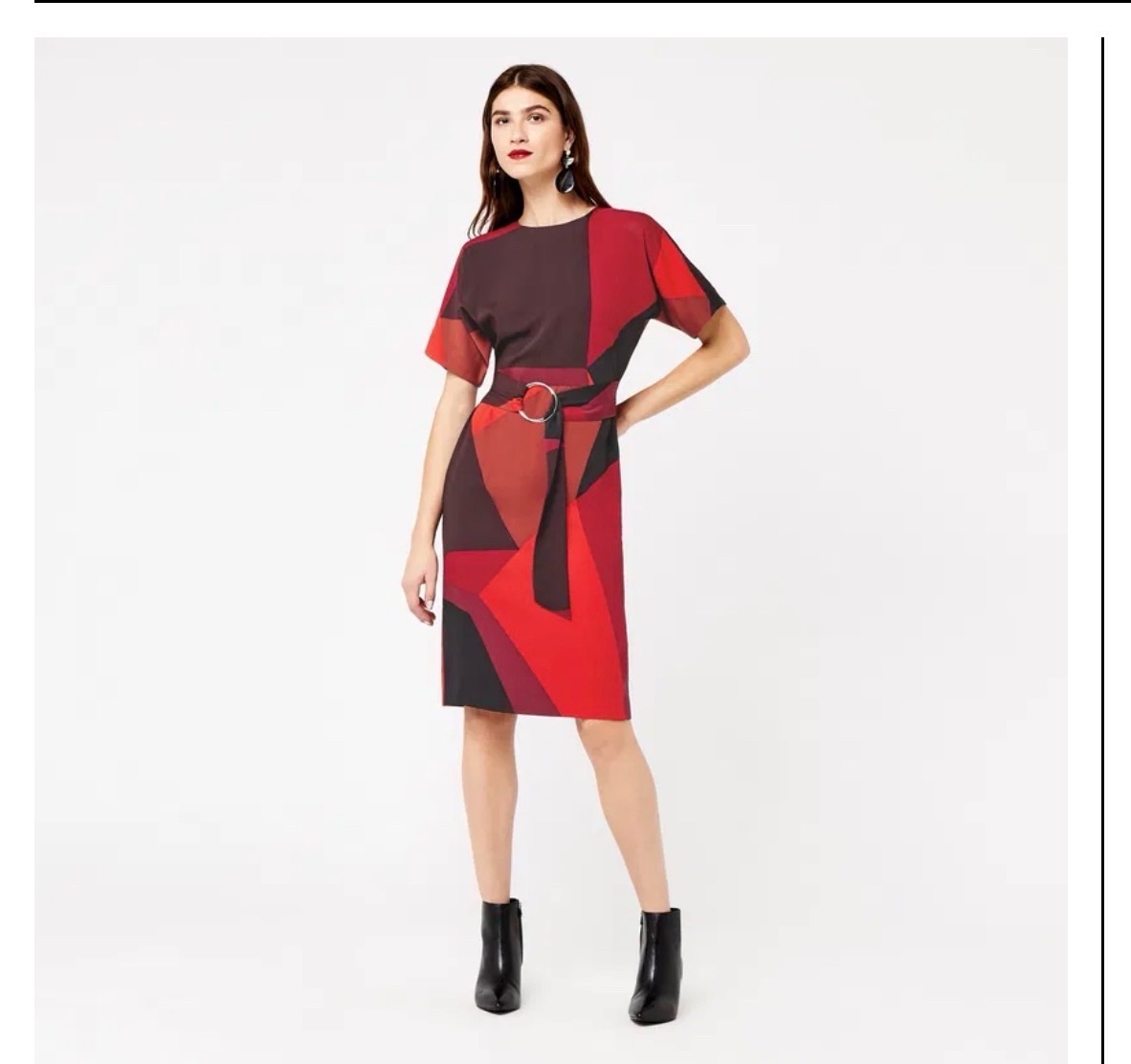 Robe  "Cut Out Wiggle Dress" à motif géométrique de la marque britannique Warehouse