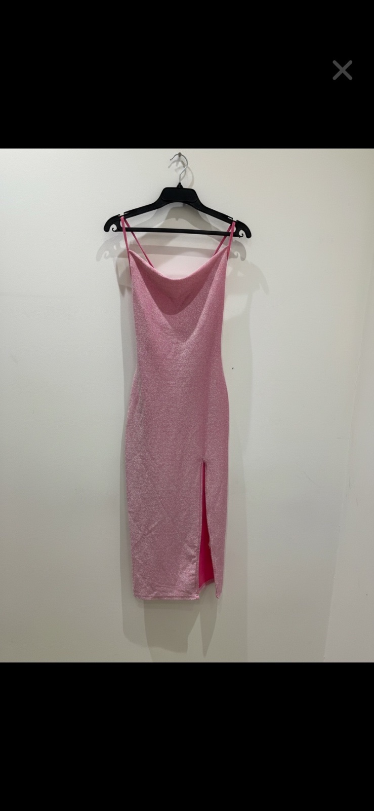 Robe de soirée rose pailletée taille s 