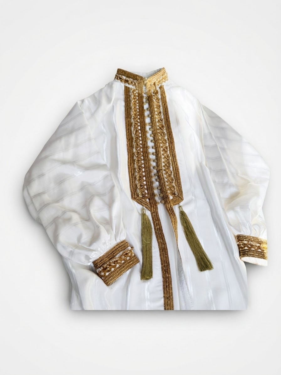 Abaya Blanc et doré
