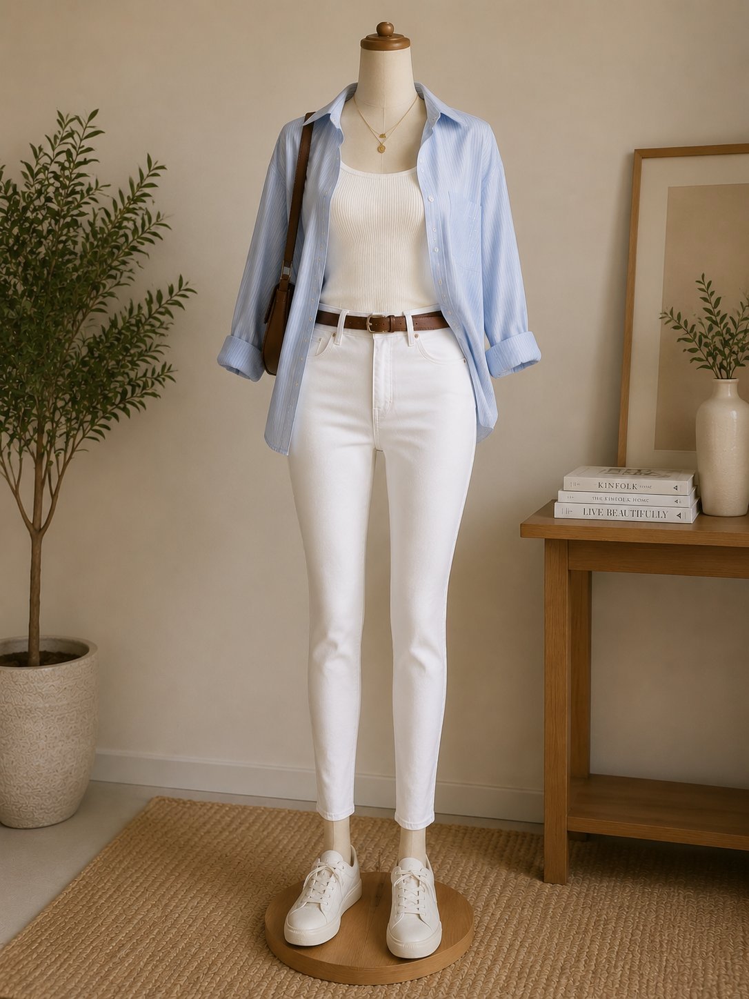 Pantalon blanc stradivarius 