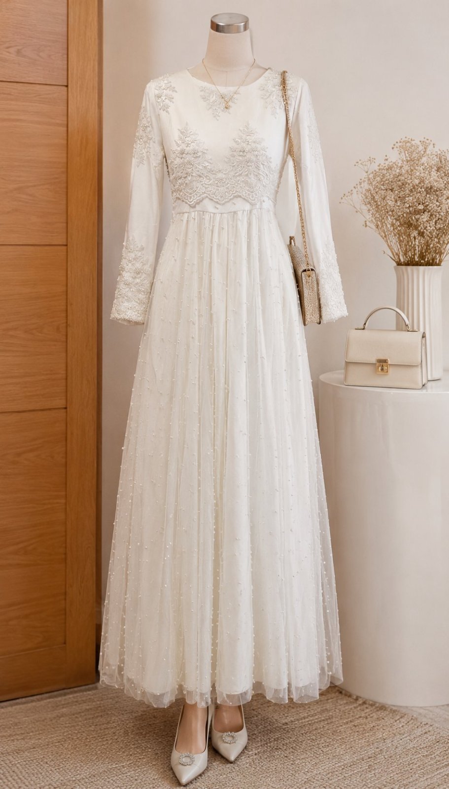 Robe soirée blanche cassé 