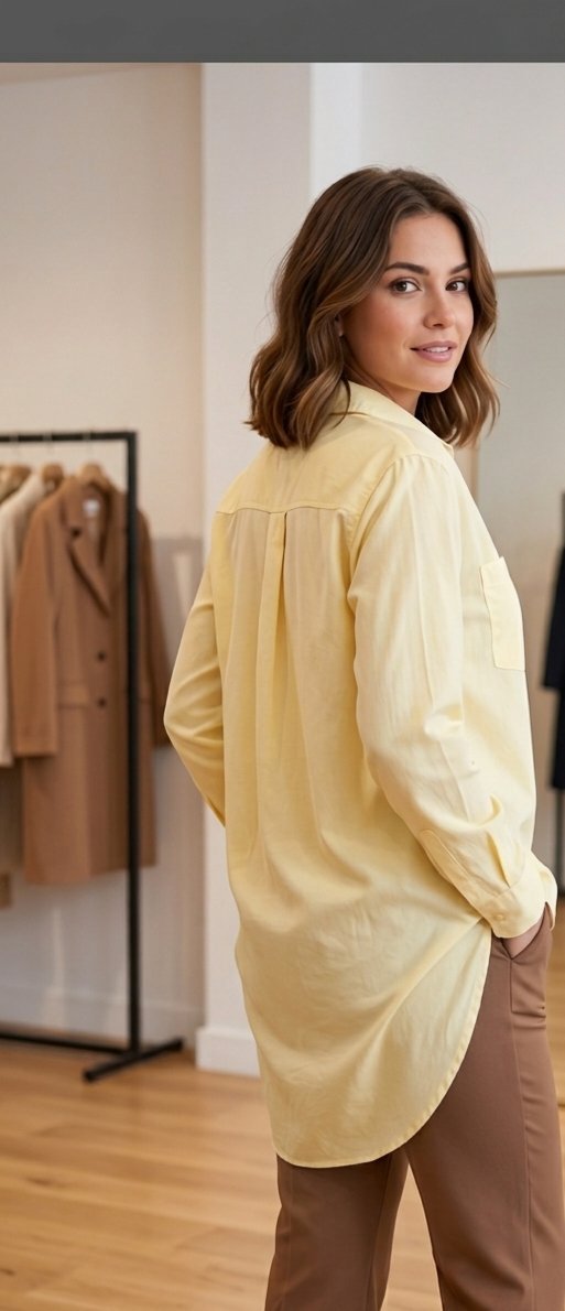 Chemise jaune pastel