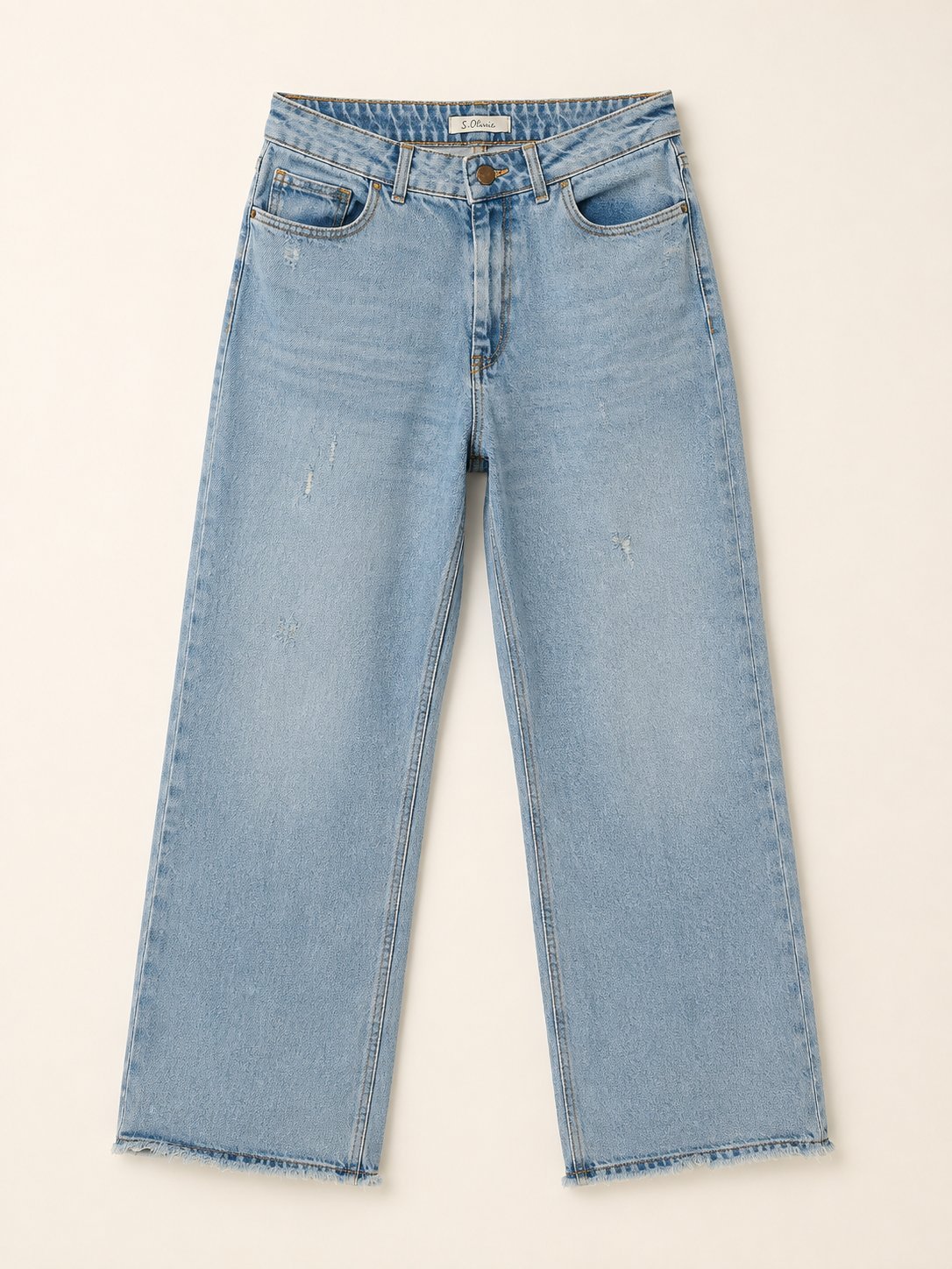 Jean en denim bleu clair délavé à coupe large 