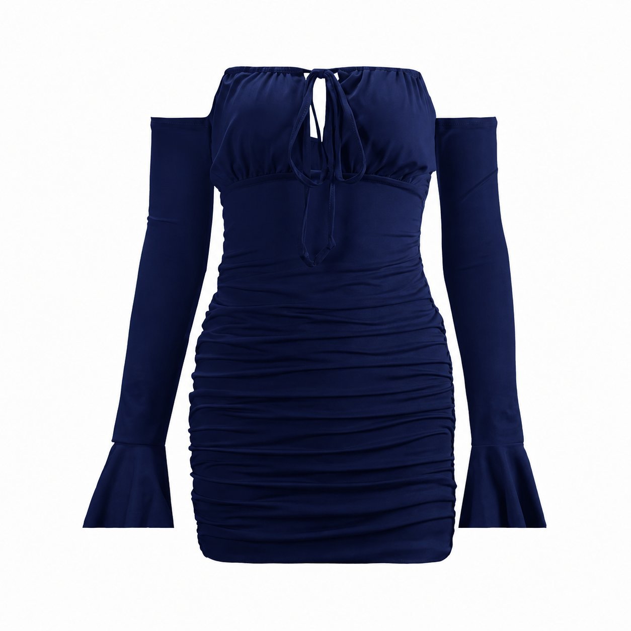 Robe mini moulante bleu nuit 