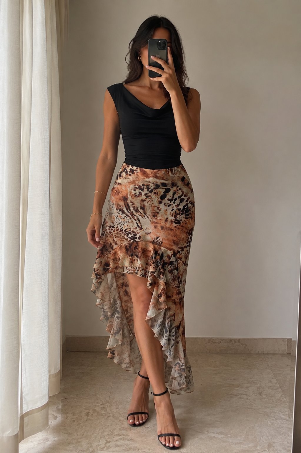 Jupe imprimée léopard chic & élégante 