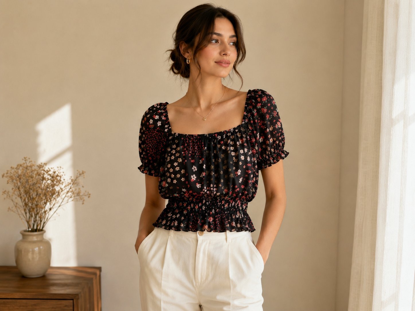 Top fleuri 