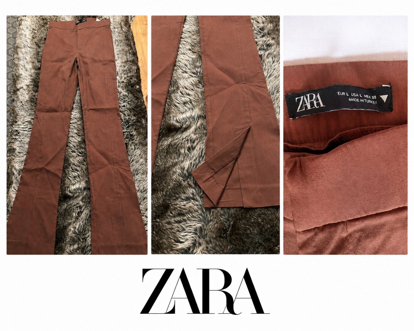 Pantalon coupe évasée (flare / pattes d'eph) avec fentes 
