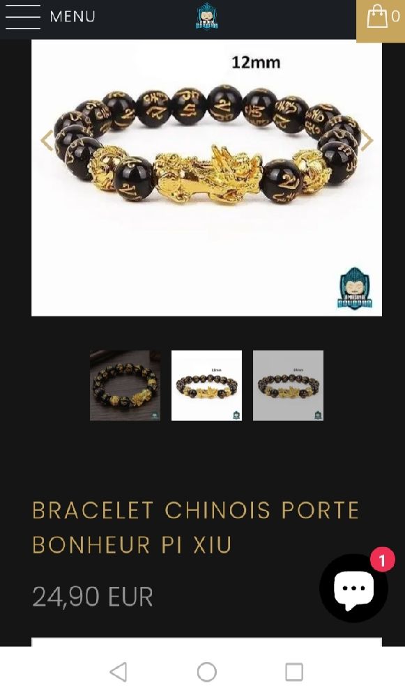 Bracelet Feng Shui porte bonheur 