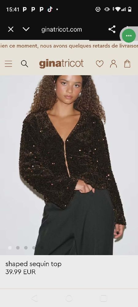 Sublime haut noir à sequins gina tricot 