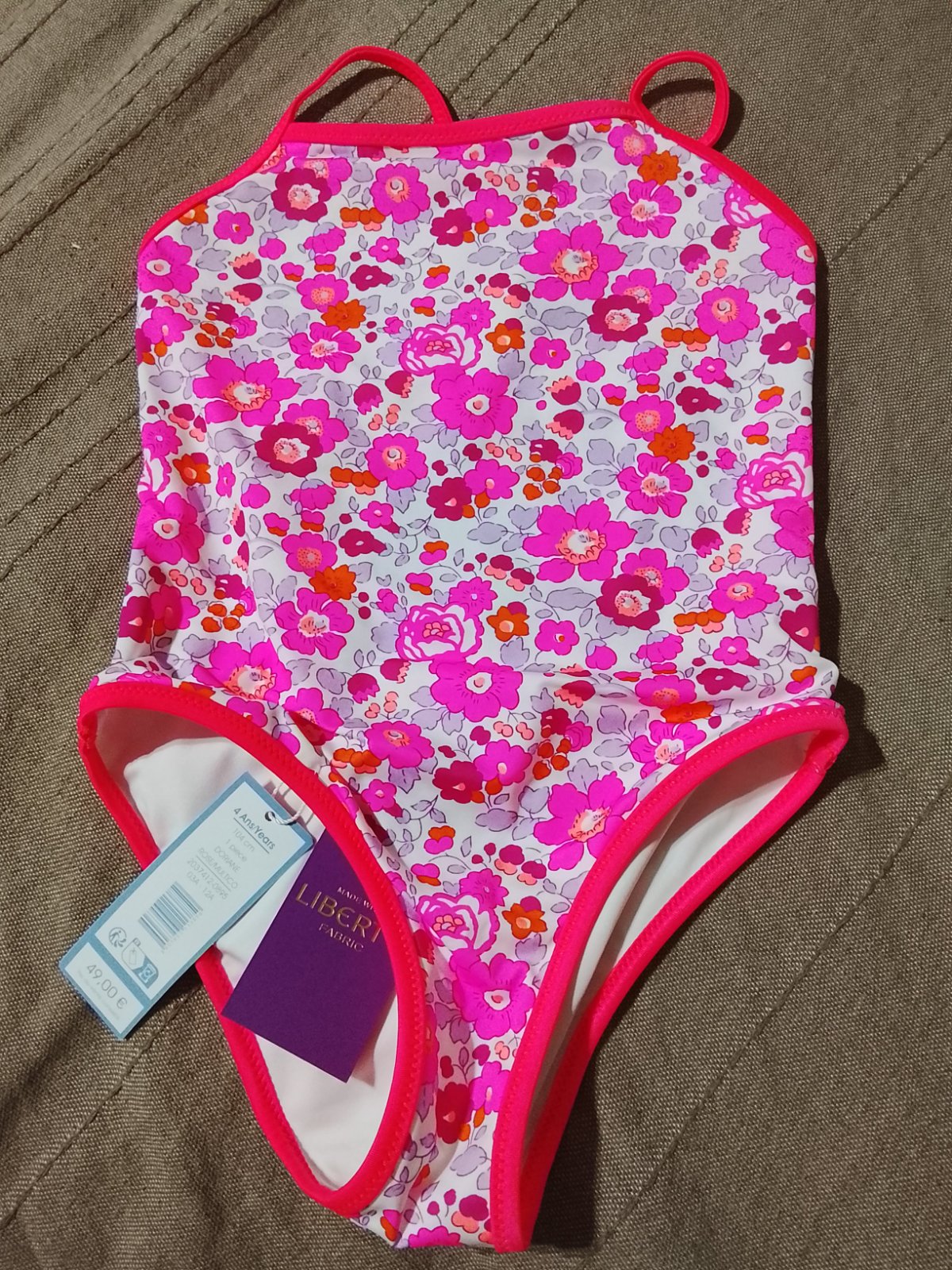 Maillot de bain 1 pièce Jacadi (Tissu Liberty) - NEUF 4 ans