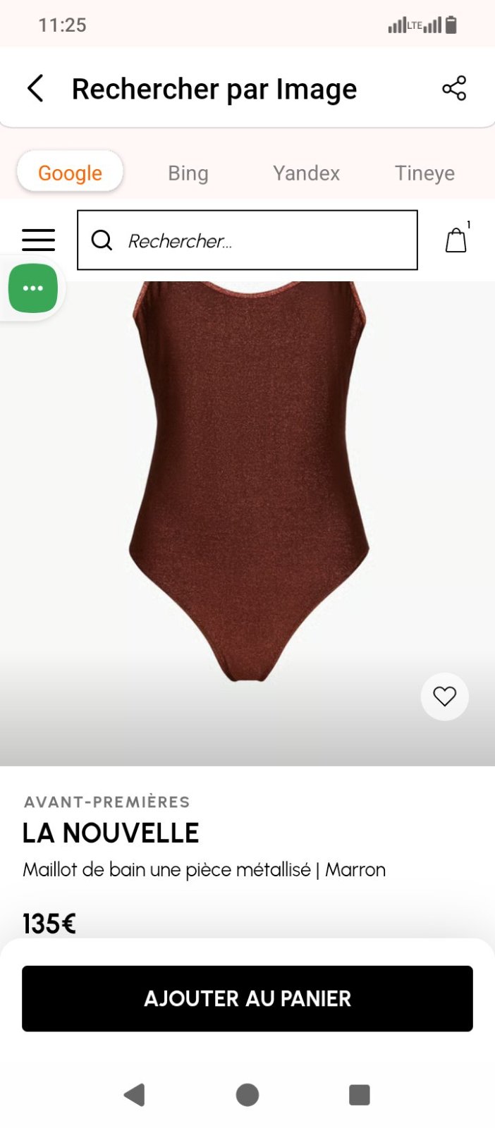 Magnifique maillot marron chocolat irrisé de la marque La nouvelle 