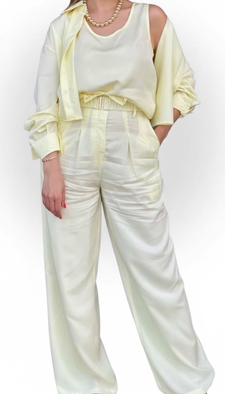 Set jaune pastel avec etiquette 