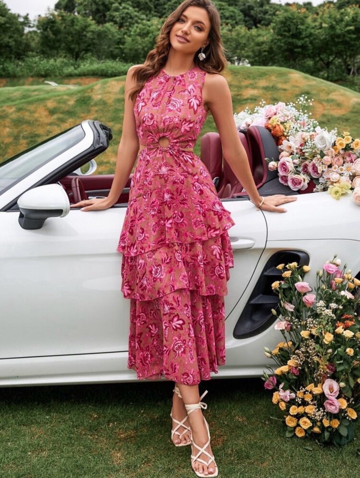 Robe rose coquette d'été