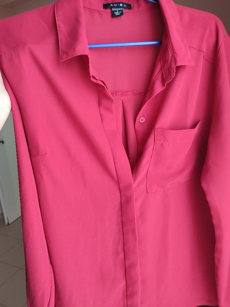 Chemise rose en mousline 