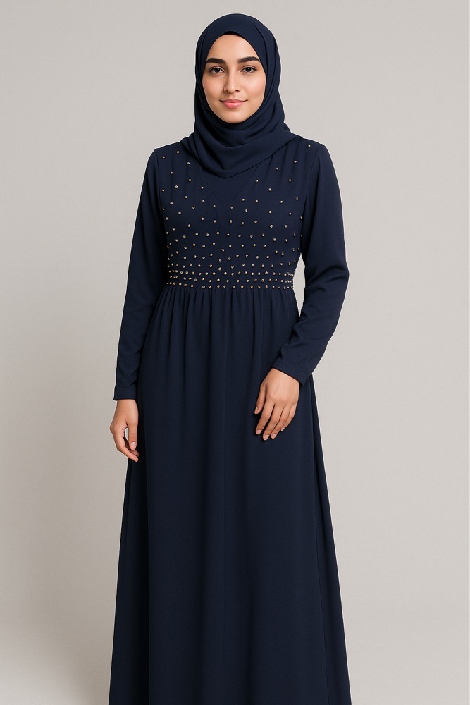 Robe bleu marine pour femme voilée
