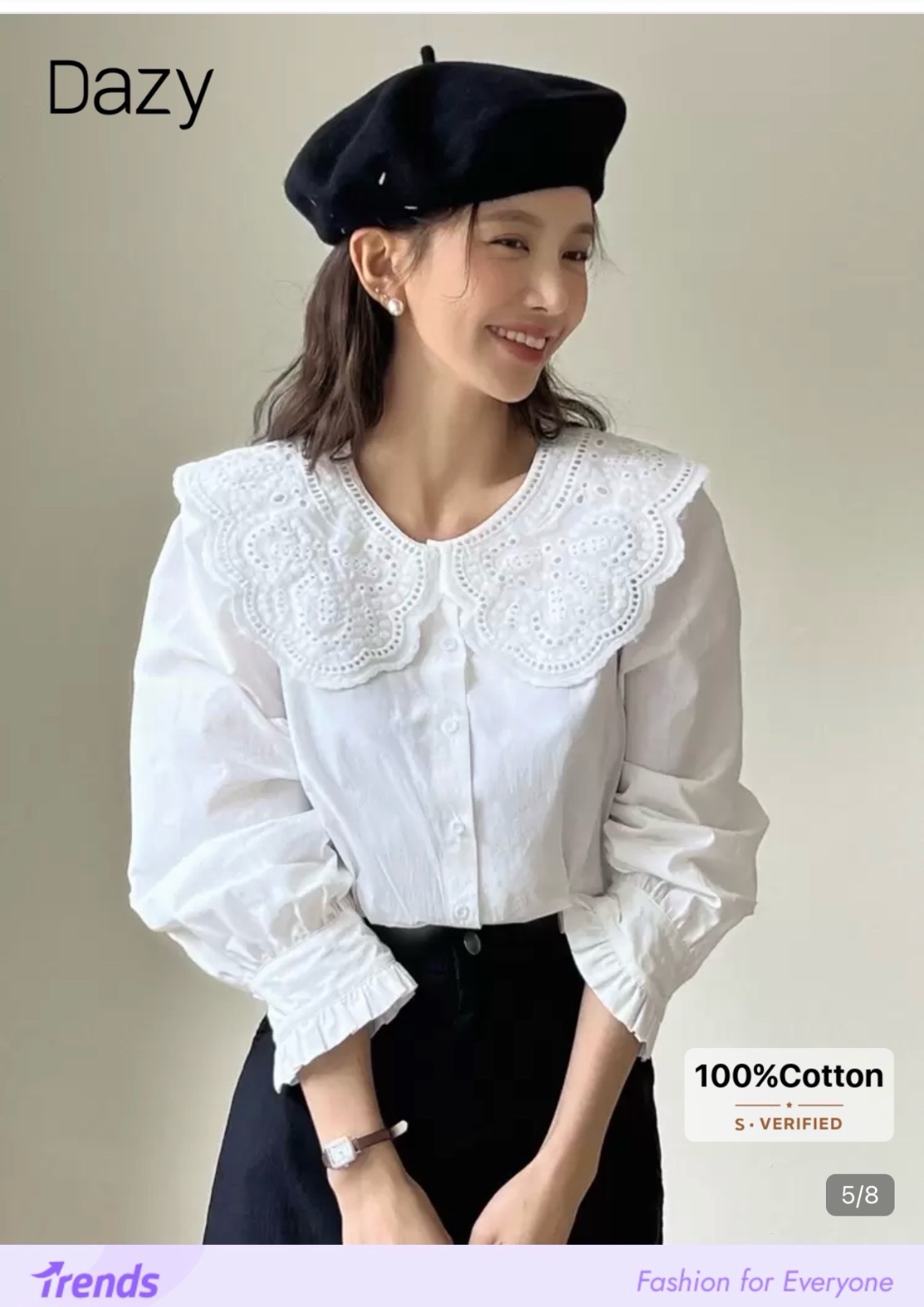 Chemise col claudine 