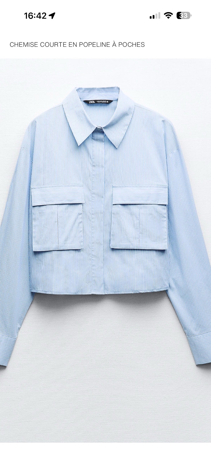 Chemise zara bleu 