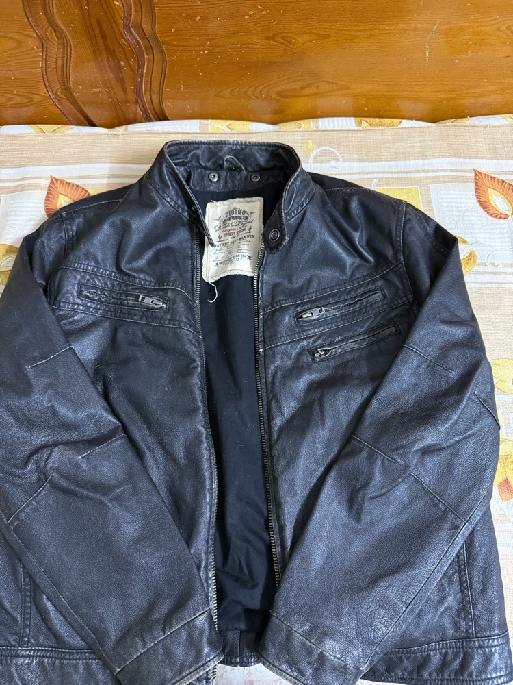 Black leather jacket 