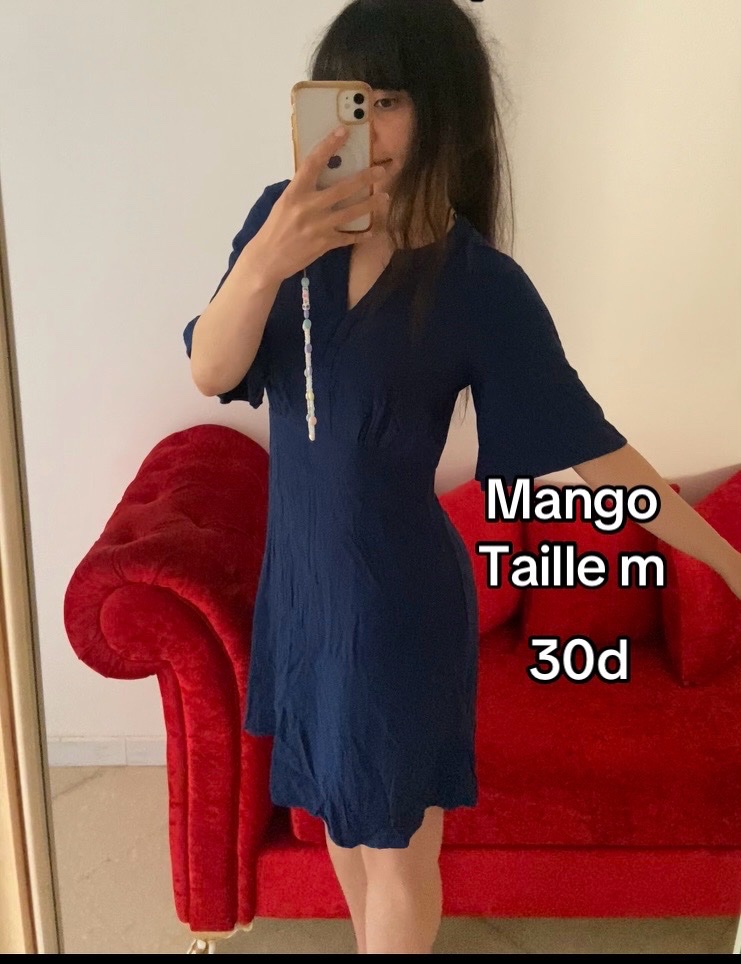 Robe mango bleu taille m