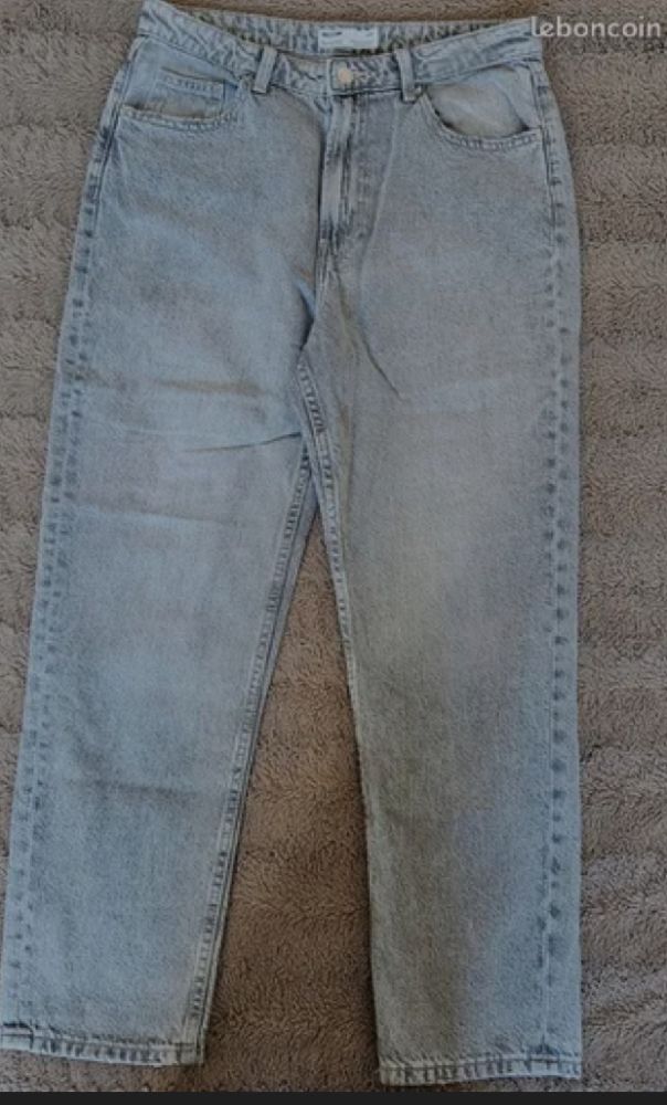Pantalon bleu mom fit 