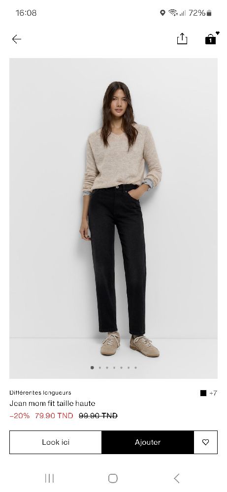 Pantalon noir mom fit