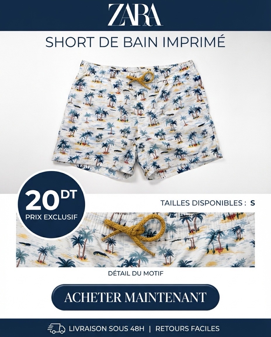 Short de bain homme 
