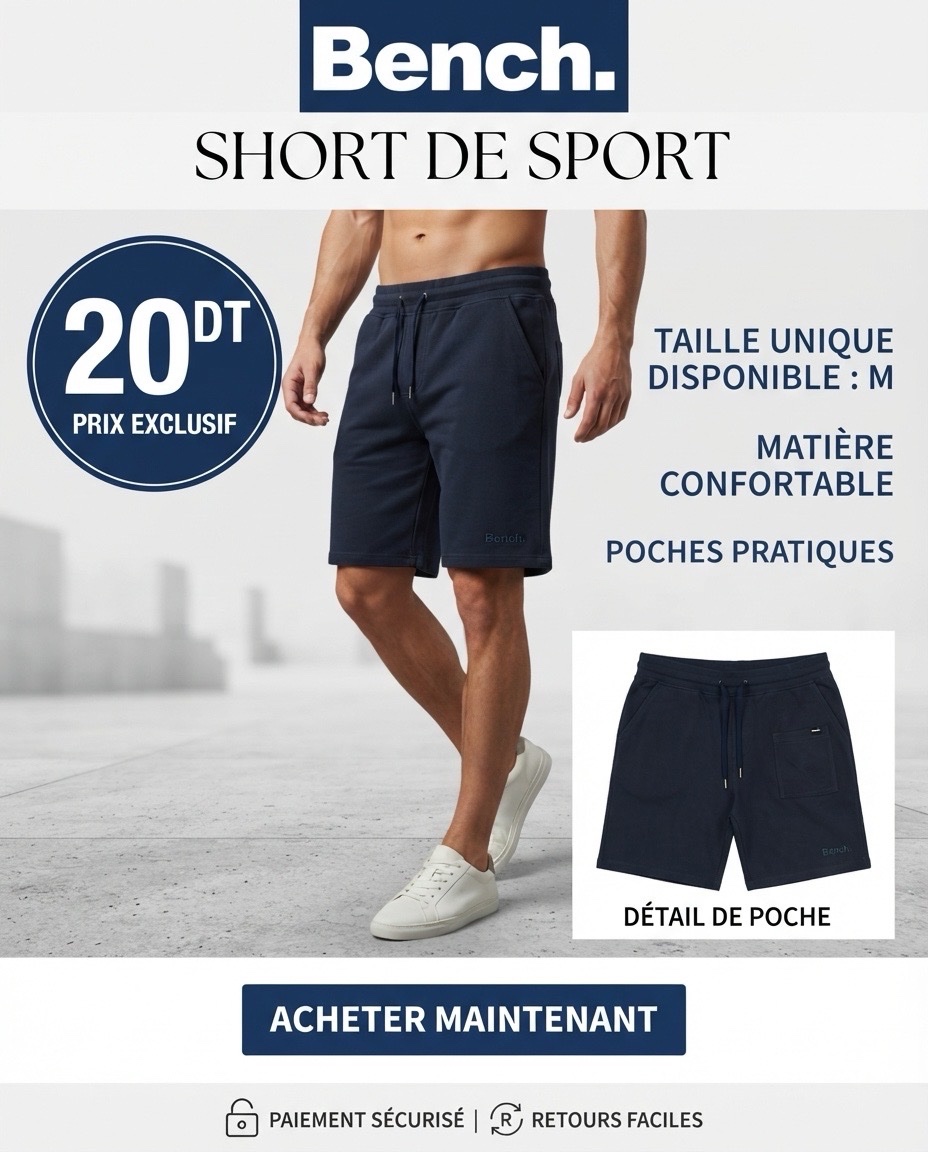 Short homme bench 