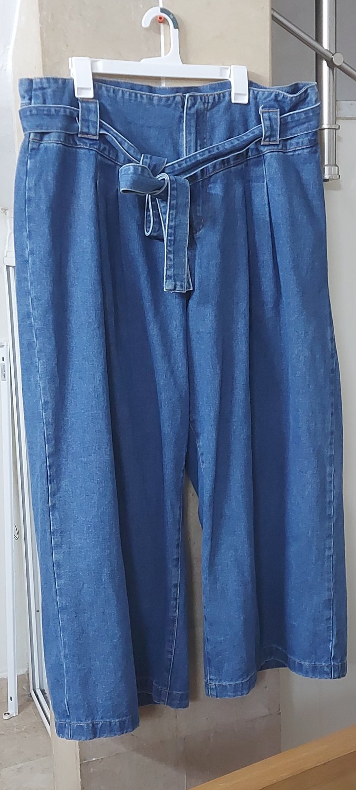 Pontalon large en djin grande taille