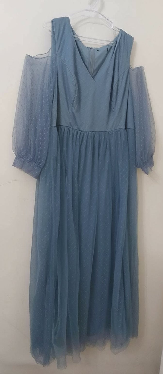 Robe soirée grande taille couleur bleu ciel