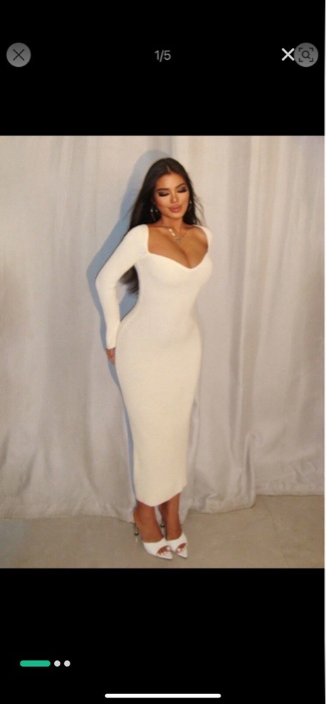 Robe laine blanche longue neuf