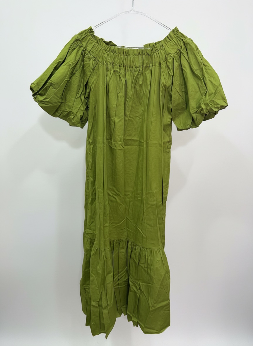 Robe longue demi manche boufantes