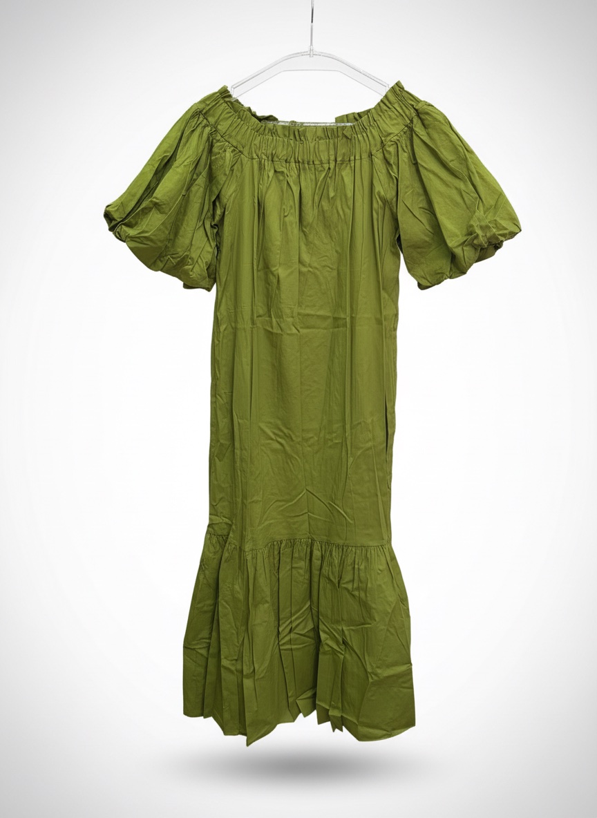 Robe longue demi manches boufantes