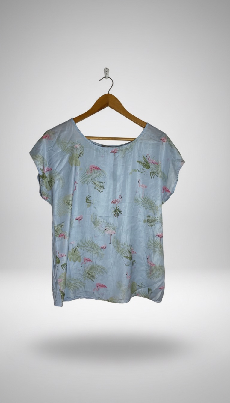 Tshirt fleurie bleu