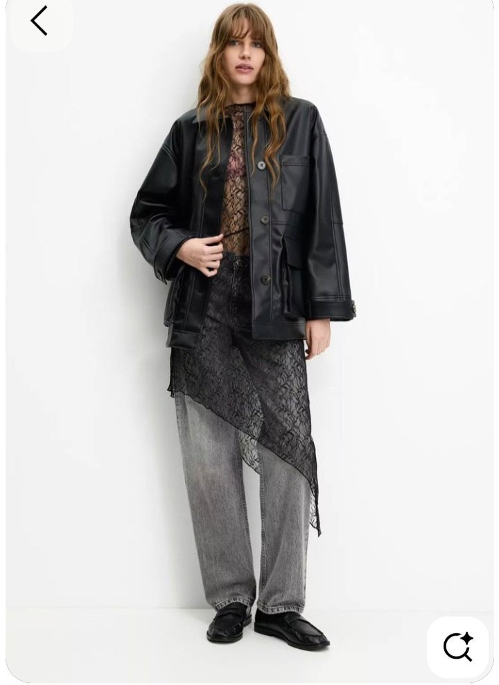 Veste longue en smilicuir 